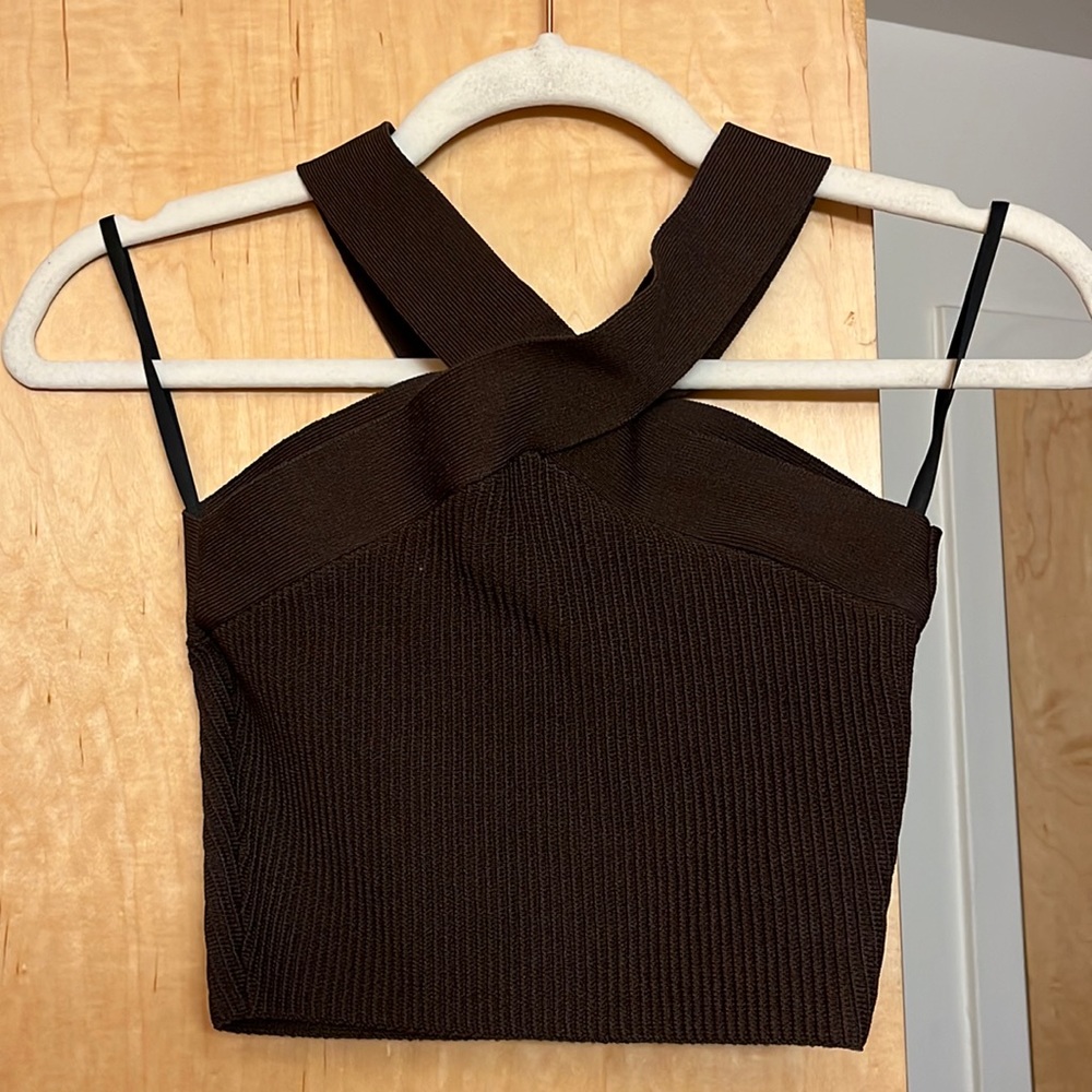 ARITZIA brown rubbed top size Medium